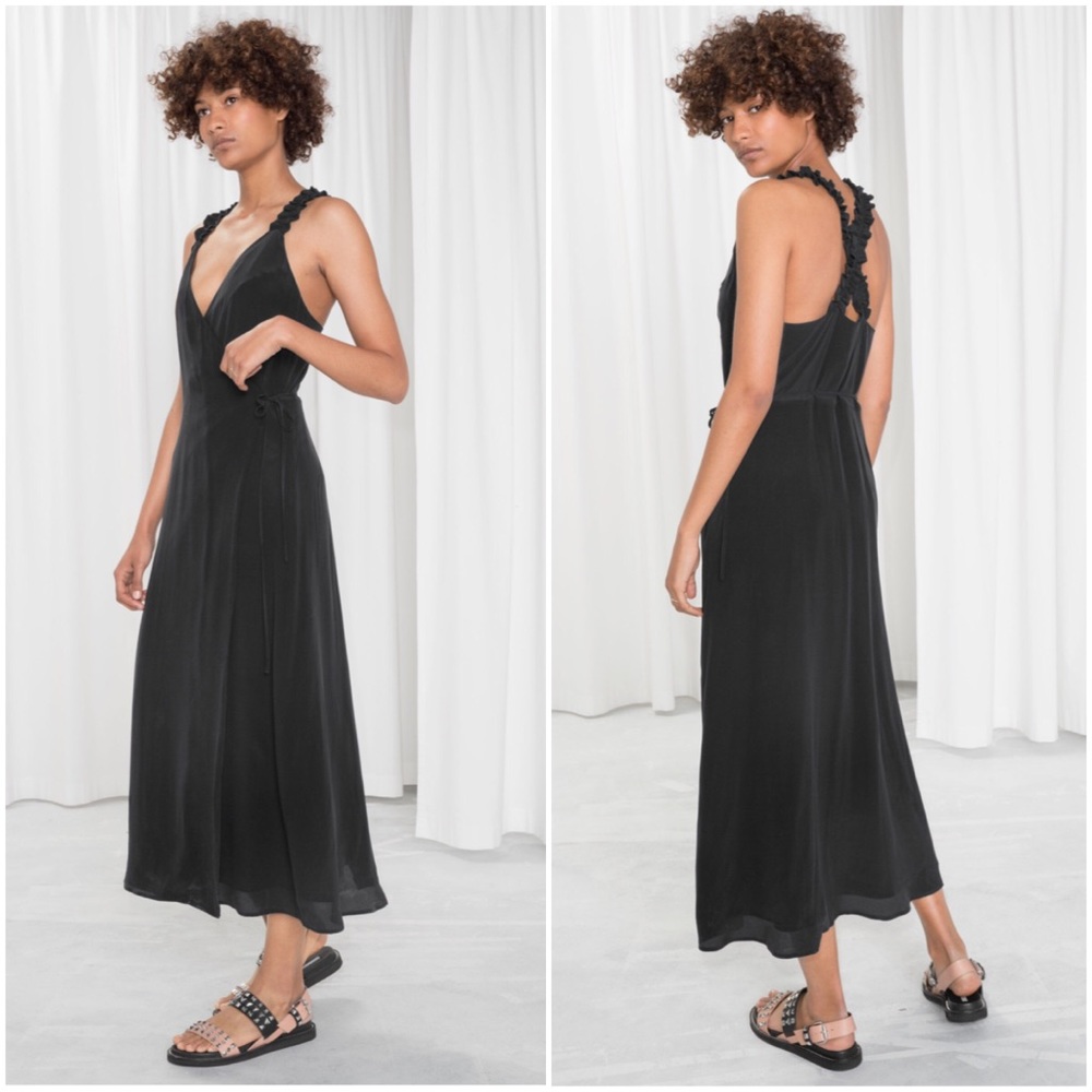 & Other Stories Ruffle Strap Wrap Dress